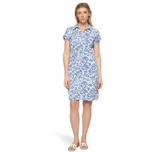 Cartoon Druckkleid Kurzarm Blau/Weiß 36