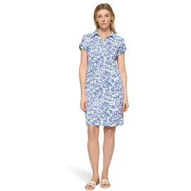Cartoon Druckkleid Kurzarm Blau/Weiß 36
