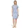 Cartoon Druckkleid Kurzarm Blau/Weiß 36