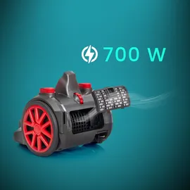 Lehmann Staubsauger beutellos Zyklon 1,8 L, Düsensatz, Turbobürste, Max 4000 Watt, HEPA-Filter - Rot