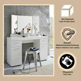 INOSIGN Schminktisch "Avena", weiß (weiß, weiß, weiß), B:120cm H:76cm T:41cm, Tische, Schminktisch, inkl. Spiegel