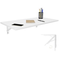 KDR Produktgestaltung Klapptisch 80x40 Wandklapptisch Esstisch Küchentisch Schreibtisch Wand Tisch, Weiß weiß
