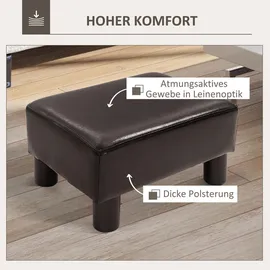 Homcom Fußhocker Sitzhocker, Rechteckiger Ottoman, Fußstütze Kunstleder, Kunststoff