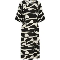 Soyaconcept Druckkleid Midi Schwarz 36