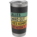 Alles Wird Gut Hier Kommt Benedikt Retro Vintage Vorname Doppelwandiger Edelstahl-Thermobecher