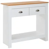 KADIMA DESIGN Konsolentisch 85x35x76 cm Weiß / Eiche