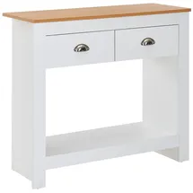 KADIMA DESIGN Konsolentisch 85x35x76 cm Weiß / Eiche