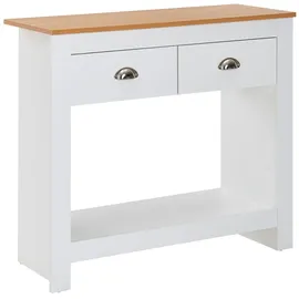 KADIMA DESIGN Konsolentisch 85x35x76 cm Weiß / Eiche