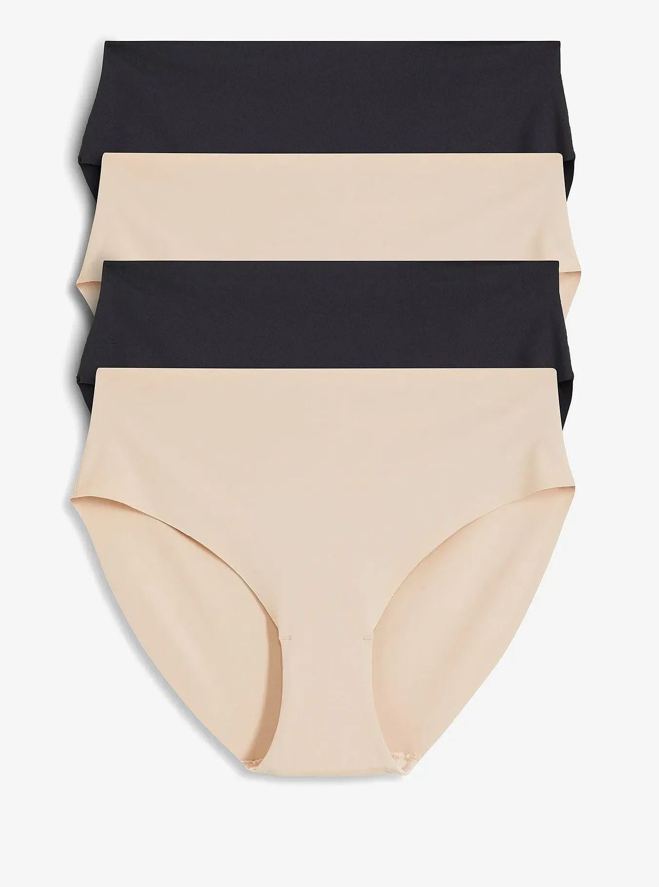 bonprix Maxipanty ohne sichtbare Abdrücke aus Microfaser (4er Pack), beige, 40/42 (M)