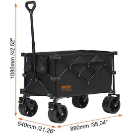 Vevor Bollerwagen 890 x 540 x 1080 mm schwarz