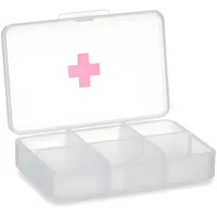 Berilo Pillendose PILLENBOX mit 6 Fächer aus Kunststoff Pillendose Tablettenbox 21, Tablettendose Medikamentendose Medikamentenbox Pillen Dose weiß
