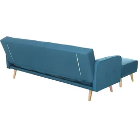miliboo Skandinavisches Eck-Schlafsofa entenblau ULLA