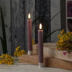 LED Stabkerzen MIA - Echtwachs - realistische 3D Flamme - H: 15cm - Batteriebetr...