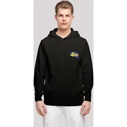 Kapuzenpullover F4NT4STIC "Sweden Schweden Flagge", Herren, Gr. XL, schwarz, Obermaterial: 50% Baumwolle, 50% Polyester, casual, relaxed fit, Langarm, Pullover, Print
