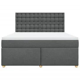 vidaXL Boxspringbett 180 x 200 cm Dunkelgrau
