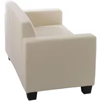 MCW Couch Kunstleder 2-Sitzer Creme