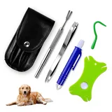 DIYCUT Premium 6er Set Zeckenentferner, Zeckenzange, Edelstahl-Pinzette für Hunde, Zeckenzange Mensch, mit Aufbewahrungsbeutel, |für Mensch/Hund/Katze, Entfernen Zecken, Läusen, Schmutz