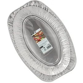 Papstar Starpak 10 Servierplatten, Alu oval 35 cm x 24,5 cm
