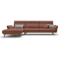 hülsta sofa Ecksofa hs.460, Sockel in Nussbaum, Winkelfüße in Umbragrau, Breite 338 cm braun