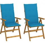 vidaXL Gartenstuhl 59 x 65 x 111 cm blau 2 St.