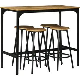 Homcom Bartisch mit Barhocker Set 5-tlg. 120 x 75 x 40 cm Rustikal-Braun