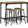 Homcom Bartisch mit Barhocker Set 5-tlg. 120 x 75 x 40 cm Rustikal-Braun