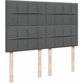 vidaXL Boxspringbett 140 x 200 cm Dunkelgrau