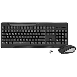 LogiLink 2,4 GHz Funk Tastatur-Maus-Set 1000dpi Schwarz kabellos