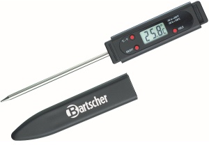 Bartscher Digital Thermometer, Zur Temperaturmessung kalter und heißer Gerichte von -50 bis + 150°C, Farbe: schwarz