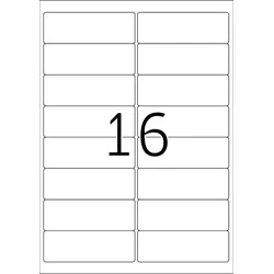 TopStick Universal-Etiketten Papier weiß selbstklebend 99,1x33,9mm 100 Blatt=1600 Etiketten Packung mit 10 Stück