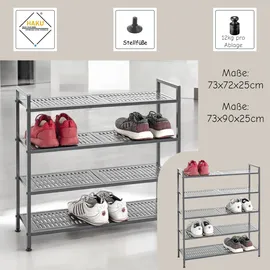 Haku-Möbel Schuhregal 73 x 72 x 25 cm anthrazit / anthrazit