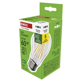 EMOS LED Lampe Edison A60 1525283410 3,8 W E27 neutralweiß 806 lm