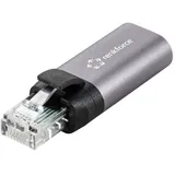 Renkforce RJ45 / USB-C® Netzwerk Adapter [1x RJ45-Stecker - 1x USB-C® Buchse] Anthrazit-Grau