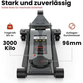 GENTOR Wagenheber Stahl 75–505 mm Aluminiumgrau