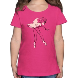 Shirtracer T-Shirt Balletttänzerin Ballerina – Kinder Sport Kleidung – Mädchen Kinder T-Shirt ballett tshirt mädchen rosa 128 (7/8 Jahre)