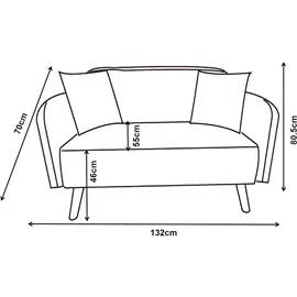 [en.casa] 2-Sitzer Midt 132x70x81 cm Cord Grün