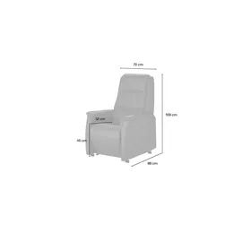 Hukla Fernsehsessel Dean Leder 70 x 109 x 88 cm Grau elektrisch