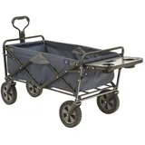 Mac Sports, robuster Klapp-Gartenwagen mit Stahlrahmen, faltbar, Tragkraft bis 68 kg, für Außenbereich, mit Tisch und Getränkehaltern, Marineblau