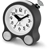 Hearkent Sprechende Wecker mit Deutscher angenehmer Stimme, Hintergrundbeleuchtung und 5 separaten Alarmsätzen für Blinde, sehbehinderte und ältere Menschen (Ganz Schwarz)