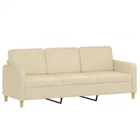 VidaXL 3-Sitzer-Sofa Creme 180 cm Stoff