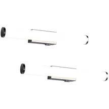 Trio Leuchten LED Spiegelleuchte, LED fest integriert, Neutralweiß, 2er SET Bad-lampen für Badezimmer-spiegel mit Schalter, Breite 40cm silberfarben 40 cm x 5 cm x 9 cm