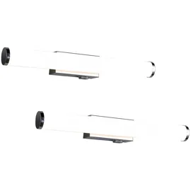 Trio Leuchten LED Spiegelleuchte, LED fest integriert, Neutralweiß, 2er SET Bad-lampen für Badezimmer-spiegel mit Schalter, Breite 40cm silberfarben 40 cm x 5 cm x 9 cm