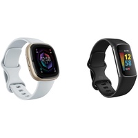 Fitbit Sense 2 by Google Smartwatch Damen/Herren Fitnessuhr & Charge 5 by Google, Gesundheits- und Fitness Tracker Damen/Herren