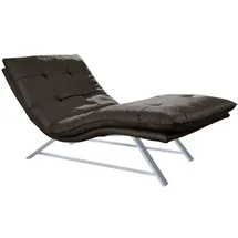 W.Schillig Relaxliege daily dreams Leder 95 x 91 x 170 cm braun mit Kissen