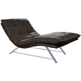 W.Schillig Relaxliege daily dreams Leder 95 x 91 x 170 cm braun mit Kissen