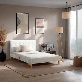 Homestyle4u Polsterbett 140 x 200 cm Beige