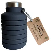 Pandoo faltbare Silikon-Trinkflasche schwarz 700ml