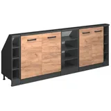 Vicco Dachschrägenschrank-Set Rion 210 x 83,8 x 46 cm Honigeiche / Anthrazit
