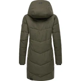 Ragwear Wintermantel Pavla Coat stylischer Damen Steppmantel in Woll-Optik grün XL (42)
