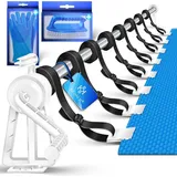 Kesser KESSER® Pool Aufroller Premium Aufrollsystem 1,05m - 6,15 m für Solarplane mobiles Aufrollvorrichtung für Poolplane & Abdeckung inkl. Bänder, Bürste & Handschuhe witterungsbeständiges Material